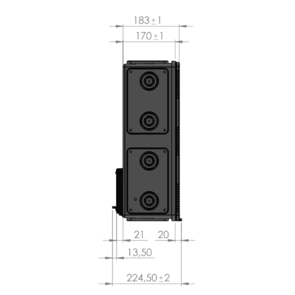 Caixa de energia modular para medição visor rua