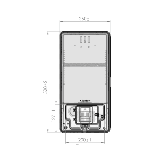 Caixa de energia modular para medição direta e proteção